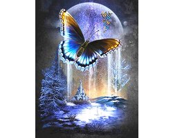 foto van Lienz® Diamond Painting volwassenen 40x50cm – Rond - Vlinder - Volledig - Pakket Volwassenen