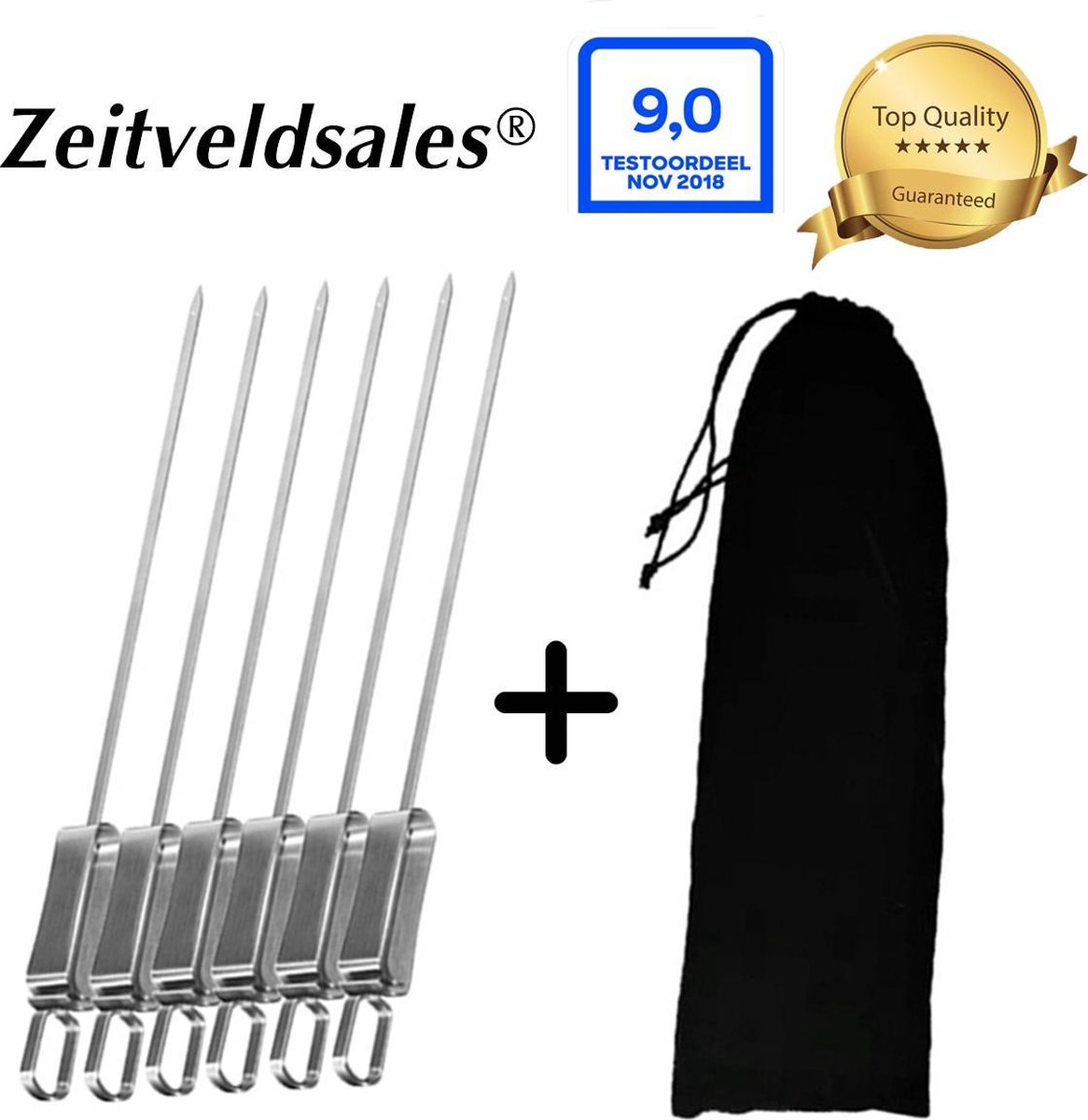 Zeitveldsales® Premium BBQ spiezen Set van 6 Kebab spiezen