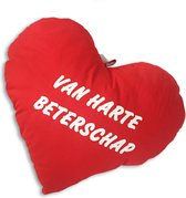 Sierkussen - Hart Van Harte Beterschap - Rood - 60 Cm X 60 Cm