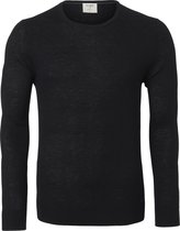 OLYMP Level 5 body fit trui wol met zijde - O-hals - zwart - Maat: M