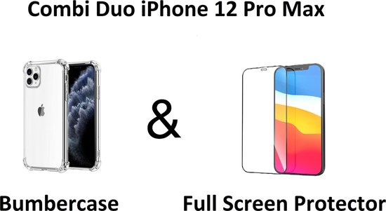 iPhone 12 Pro Max Combi Duo Bumbercase & Full Screen Protector voor optimale bescherming