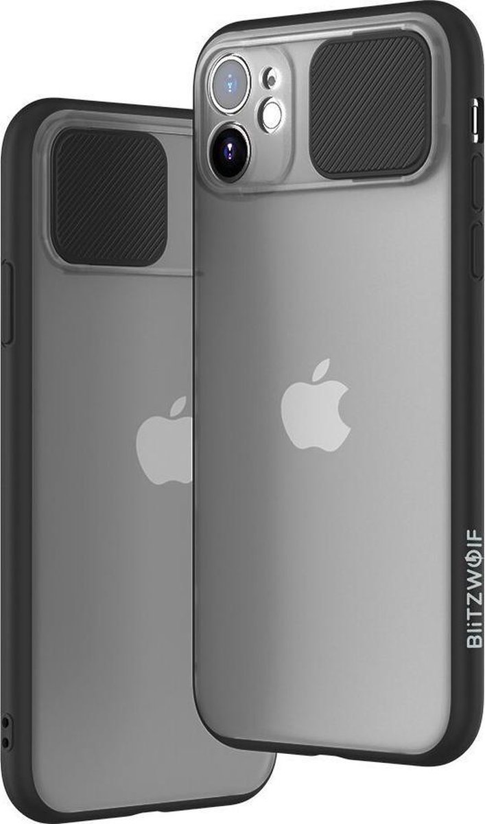 Hardcase met camera afsluiting iPhone 11 Pro Max - mat transparant - BlitzWolf