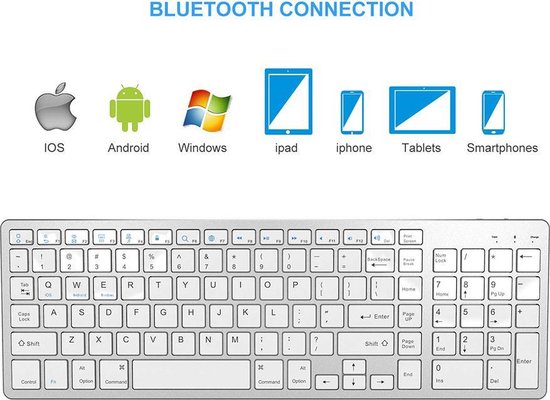 Bol Com A Konic C Toetsenbord Draadloos Met Bluetooth 3 0 Universeel Oplaadbaar Keyboard