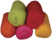 Zuivere scheerwol/vlies gemengd zomermix 5 kleuren à 20 g