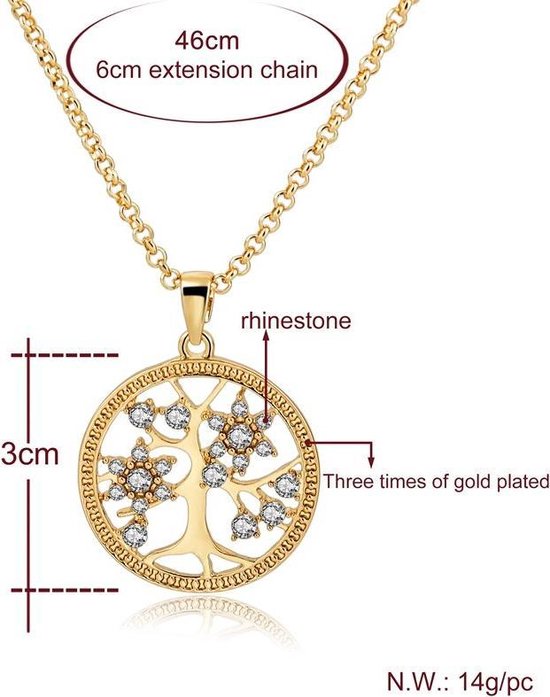 CHARO Levensboom Cadeau Voor Vrouw - 6 delig - Goud - Zilver - Zirkonia - Sieraden Sets - CHARO