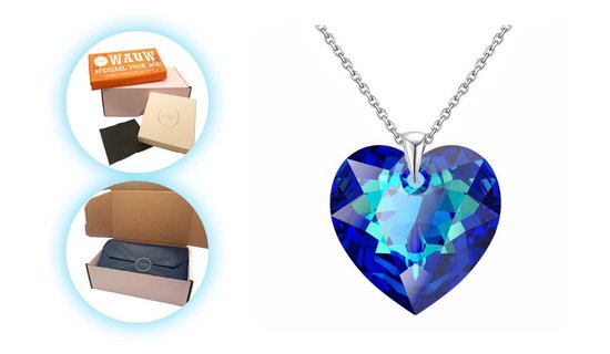 CHARO Sieraden Vrouw - Swarovski - Ketting - Blauw - Zilver - Cadeau