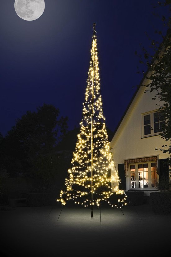 Fairybell Vlaggenmast Kerstboomverlichting - Lengte 600 cm - 900 Warm LED  lampjes | bol