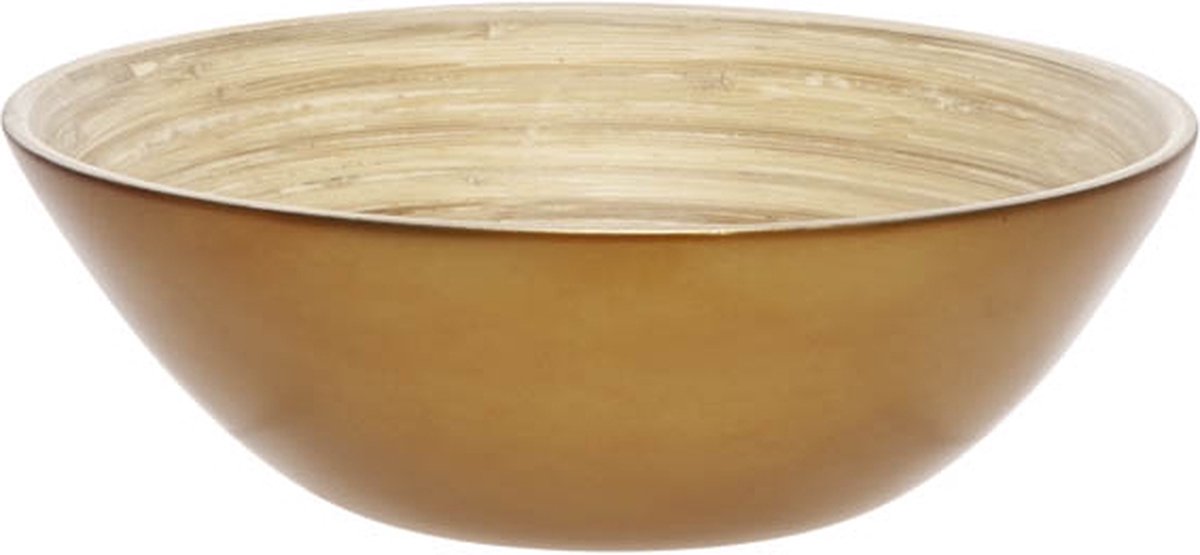 Bowl Goud 20x20xh7cm Rond Bamboe