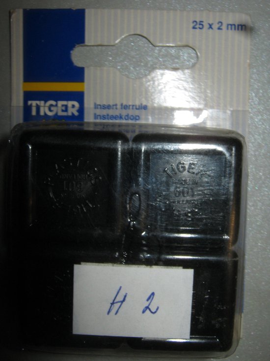 Tiger stoel-meubel insteekdoppen 4 stuks zwart 25x2mm