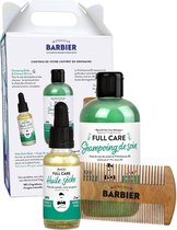 BARBIER - Baard en haar verzorging  - Gift box - 2 in 1 shampoo - Droge olie - 100% sandelhouten kam