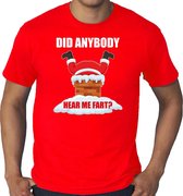 Grote maten fun Kerstshirt / Kerst t-shirt  Did anybody hear my fart rood voor heren - Kerstkleding / Christmas outfit 4XL