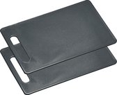 2x Kunststof snijplanken grijs 20 x 29 cm - Keukenbenodigdheden - Grijze plastic snijplank