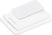 3x Kunststof snijplanken set wit 15 x 25 cm/23 x 34 cm/25 x 27 cm - Keukenbenodigdheden - Plastic snijplank