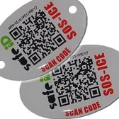 Safe-id Sos Shoetag Qr-code 4,5 Cm Rvs Zilver 2-delig