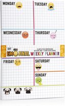 Agenda hebdomadaire - Get Emojinal / Emoji - 21 cm x 12 cm (calendrier sans date)