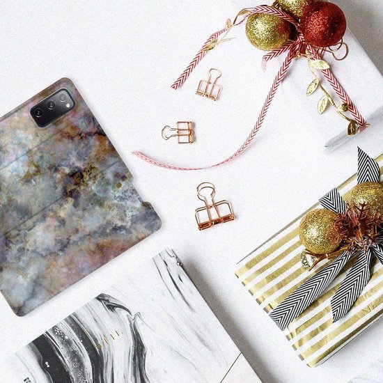 Bookcase Samsung Galaxy S20 FE Smart Cover Marble Grijs
