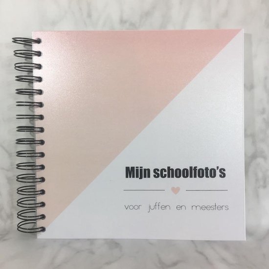 Schoolfotoboek (leerkracht, juf en meester) ROOS  - invulboek voor schoolfoto's - album - fotoalbum -België - Nederland