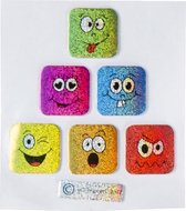 Lg-imports Emojistickervel Vierkanten Junior 11,5 X 7 Cm