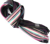 Heren sjaal lijnen paars roze zwart groen | Gemaakt in Nederland