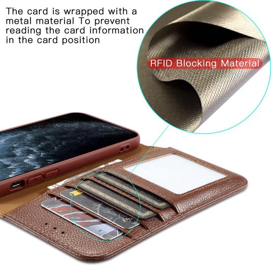 Bestcases Etui Portefeuille En Cuir Véritable Etui Pour Téléphone iPhone Xs Max - Marron