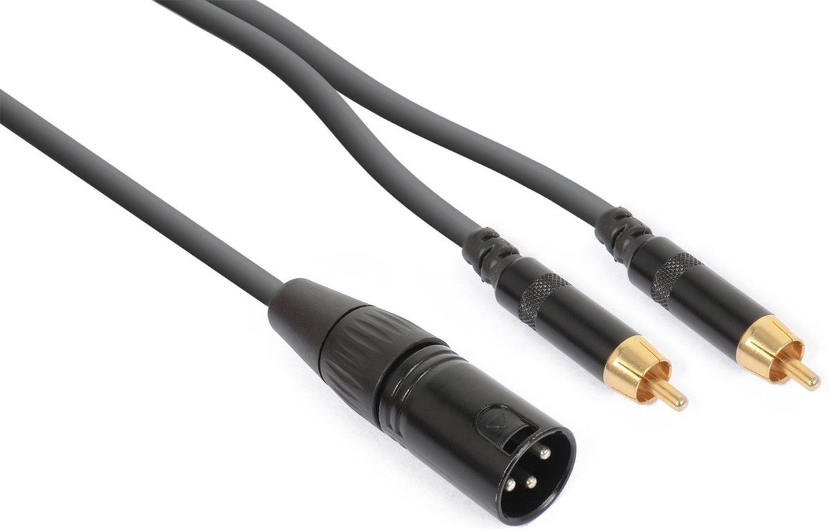 XLR - 2x RCA splitterkabel - PD Connex XLR splitterkabel 1x XLR (m) - 2x RCA - 3m