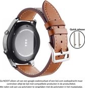 Bruin leren Bandje voor bepaalde 20mm smartwatches van verschillende bekende merken (zie lijst met compatibele modellen in producttekst) - Maat: zie foto – 20 mm brown leather smartwatch strap - Leder