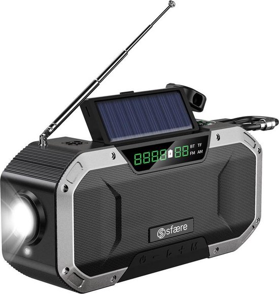 Radio portable Sfære avec lampe de poche Bluetooth Powerbank - IPX6 étanche  -... | bol.com