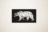 Line Art - Ijsbeer 1 vierkant - XS - 17x30cm - Zwart - geometrische wanddecoratie