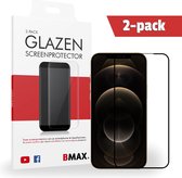 2-pack BMAX geschikt voor de iPhone 12 Pro Max Screenprotector Full Cover / gehard glas / Beschermglas / Tempered Glass / Glasplaatje - Black/Zwart
