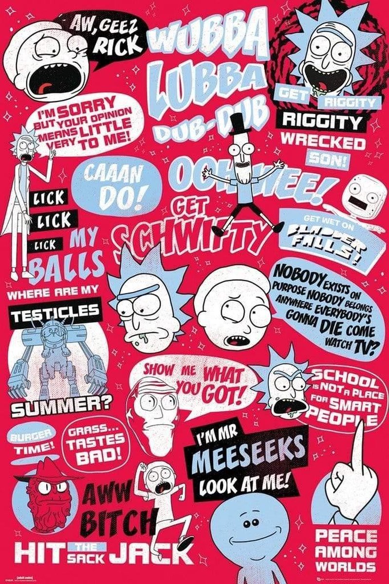 ABYSTYLE GBeye Poster - Rick And Morty Quotes - 91.5 X 61 Cm - Multicolor Divers