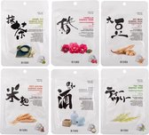 MITOMO Uruuru Gezichtsmasker Collectie - Face Mask Beauty - Valentijn Cadeautje voor Haar - Masker Gezichtsverzorging - Skincare Rituals - Huidverzorging Vrouwen - 6 Stuks