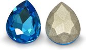 facet geslepen cabochons voor- en achteraan, glas, druppel, 13 x 18 x 5mm, verschillende kleuren, 18 stuks