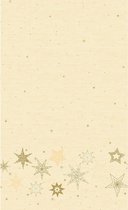 Kerst thema tafellakens/tafelkleden beige met sterren 138 x 220 cm - Kerstdiner tafeldecoratie versieringen - Tafelversiering