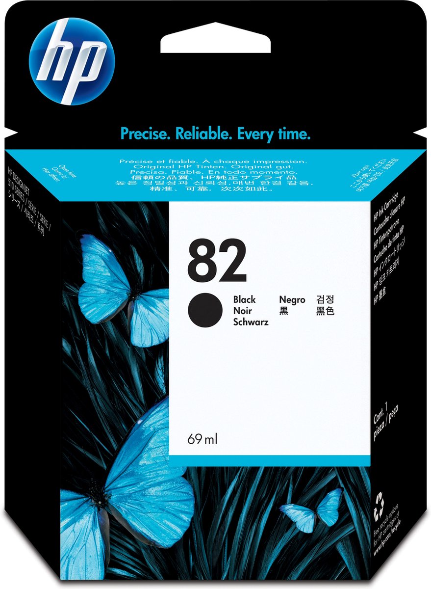 HP 82 Inktcartridge - Zwart / 69 ml