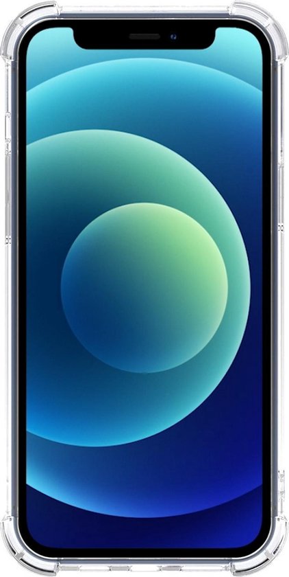 Coque pour iPhone 12, coque en Siliconen résistante aux chocs avec 2 films de protection d'écran – Coque pour iPhone 12, coque résistante aux chocs – Transparente