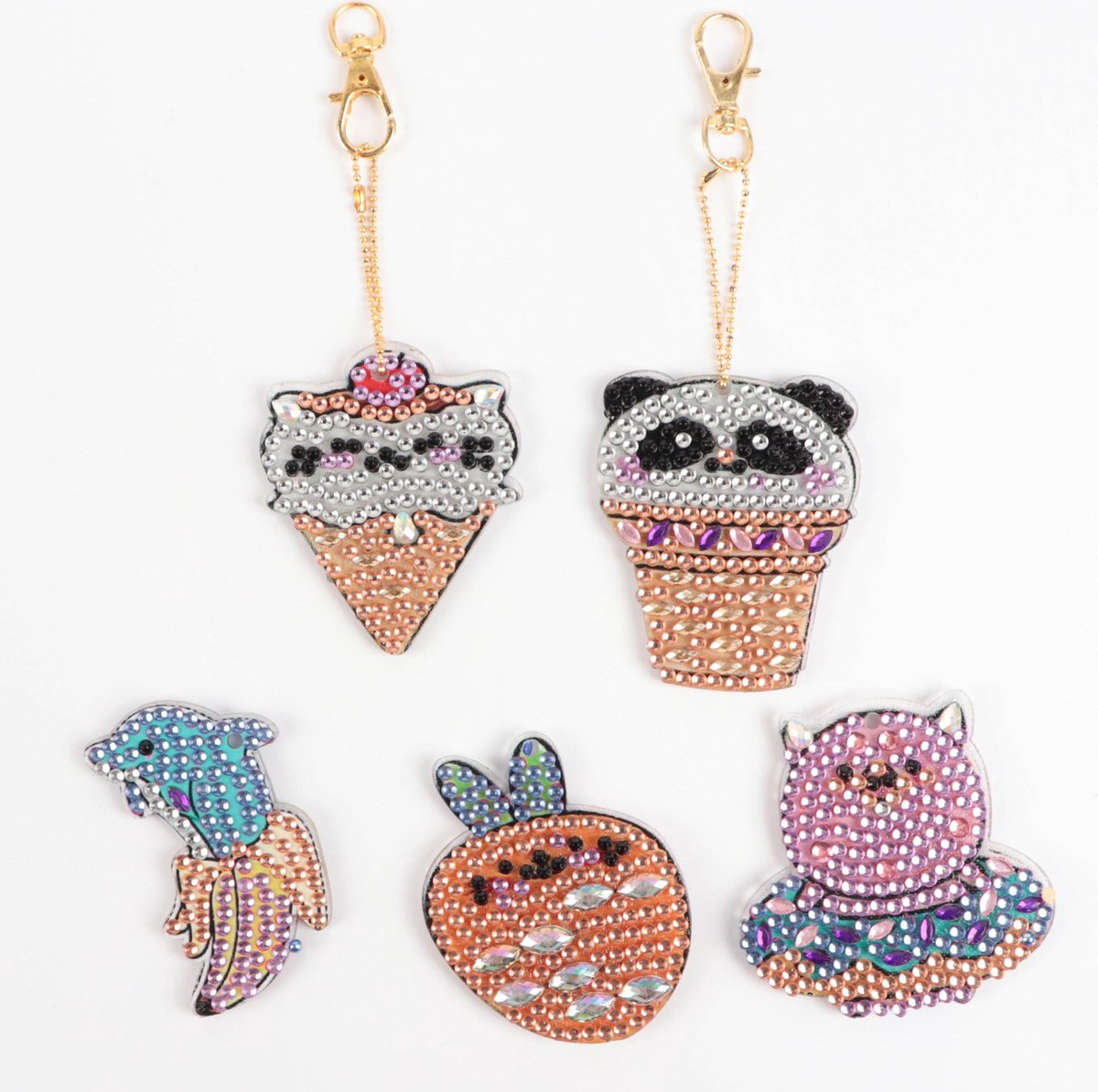 Diamond painting Sleutelhangers - Gekke beestjes - Cartoons