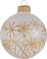 Boules de Noël transparentes / translucides avec étoiles dorées - boîte de 4 boules de Noël