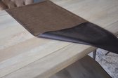 Tafelloper Dubbelzijdig Leatherlook - Lederlook 120x45cm Dark Earth(615) / Black Olive(618)