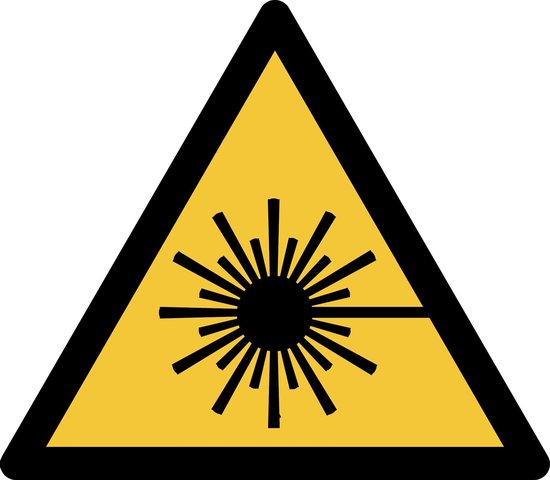 Foto: Pictogram bordje waarschuwing laserstralen 150 133 mm verpakt per 2 stuks