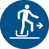 Pictogram bordje Slee aan rechterkant verlaten | Ø 300 mm - verpakt per 2 stuks