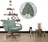 Ideasonthefloor.com – kerst muurcirkel – kerstboom - botanisch – groen – zelfklevend - Ø 50 cm