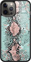 iPhone 12 Pro Max hoesje glass - Baby snake | Apple iPhone 12 Pro Max  case | Hardcase backcover zwart