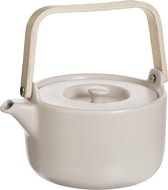 Secret de Gourmet Theepot in keramiek met bamboe 80cl - Handvat, zeef, filter - Nude