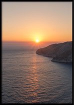 Poster Zonsondergang Zakynthos - 30x40cm - Posters - Ingelijst - WALLLL