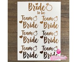 GetGlitterBaby® - Gouden Plak Tattoos / Tijdelijke Tattoo Goud Vrouwen - Vrijgezellenfeest Vrouw - Bride to be / Team Bride