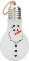 1x Kerst decoratie lampjes sneeuwpop met LED verlichting 18 cm - Kerstboomversiering - LED lampjes sneeuwpop/sneeuwman