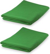Set van 2x stuks groene yoga of fitness microvezel handdoeken 150 x 75 cm - ultra absorberend - super zacht