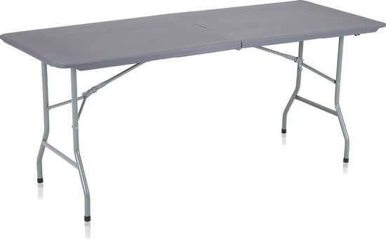 Table pliable blanche 220x70x72cm en plastique pour jardin