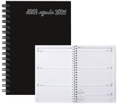 Castelli H54 agenda 2021 - Jeka Junior - week zakagenda - spiraal - 14 maanden - klein formaat 14.9 x 10.9 x 0.7 cm - 1 week op 2 pagina's - zwart