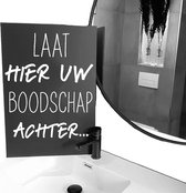 Bord met tekst voor in het toilet-toilet boodschap-60x40 cm